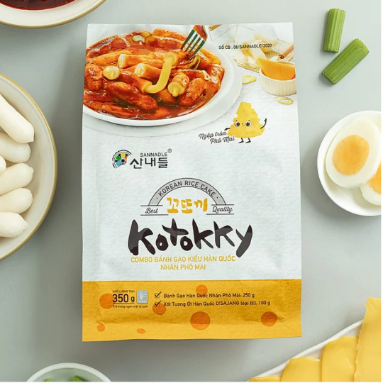 Kotokky |  Combo Bánh Gạo Kiểu Hàn Quốc Nhân Phô Mai 350g